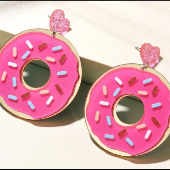 Acrylic donut earrings - Picture 2 of 2